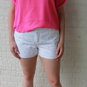 White Embroidered Shorts